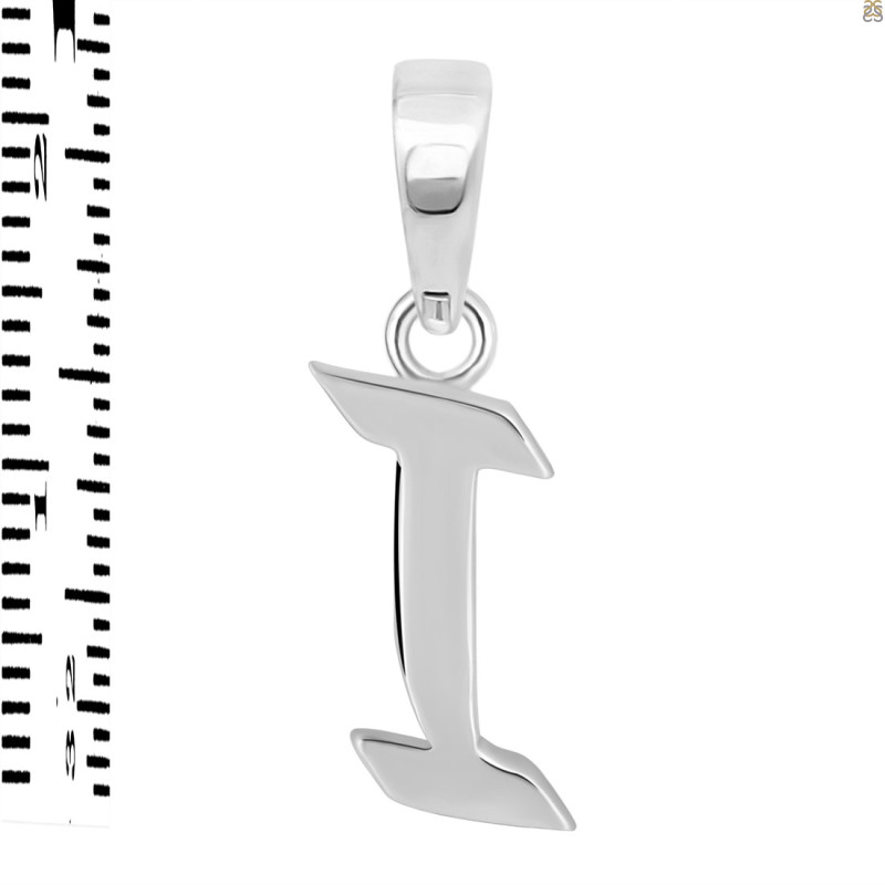 Plain Silver Alphabet I Pendant PS-RDA-113.