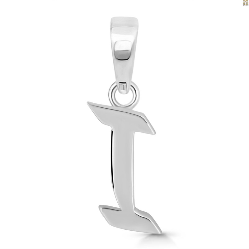 Plain Silver Alphabet I Pendant PS-RDA-113.