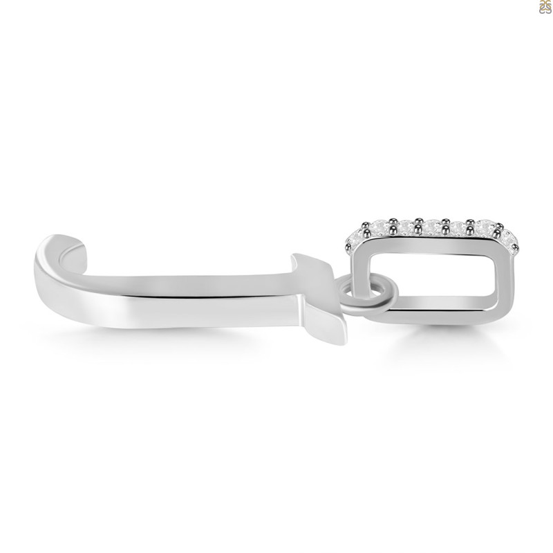 Plain Silver Alphabet J Pendant