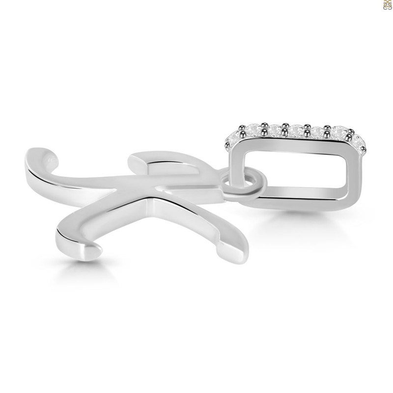 Plain Silver Alphabet K Pendant