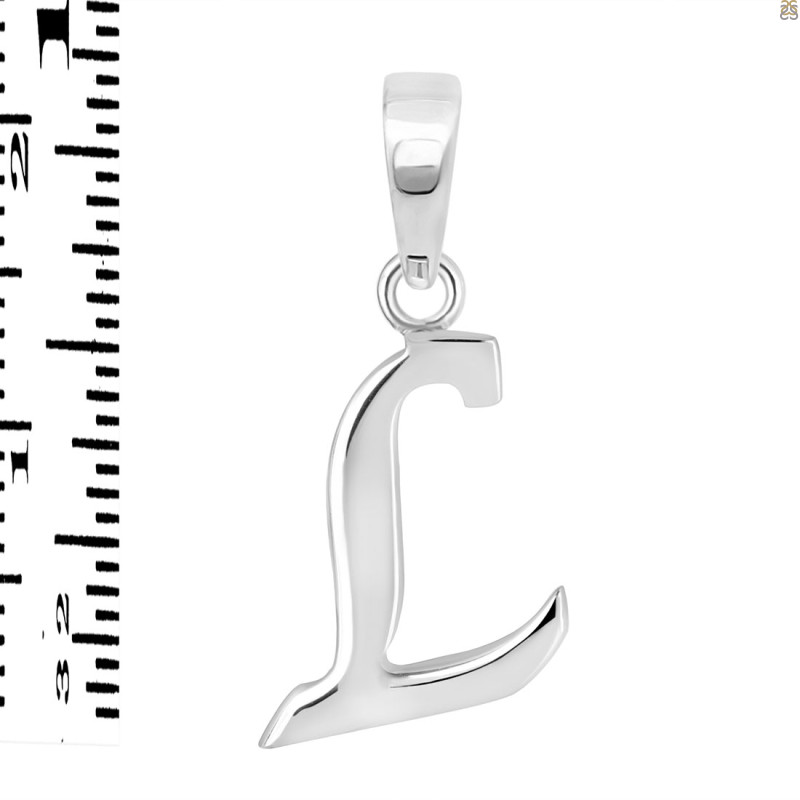 Plain Silver Alphabet L Pendant PS-RDA-116.