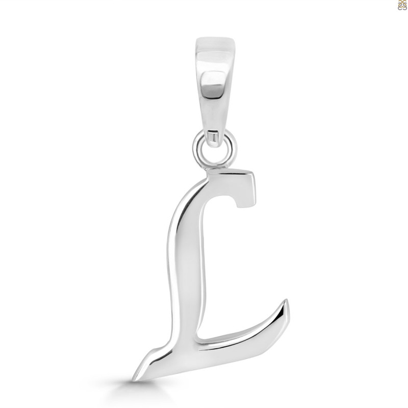 Plain Silver Alphabet L Pendant PS-RDA-116.