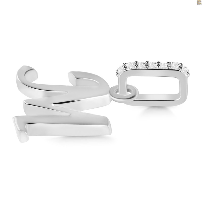 Plain Silver Alphabet M Pendant