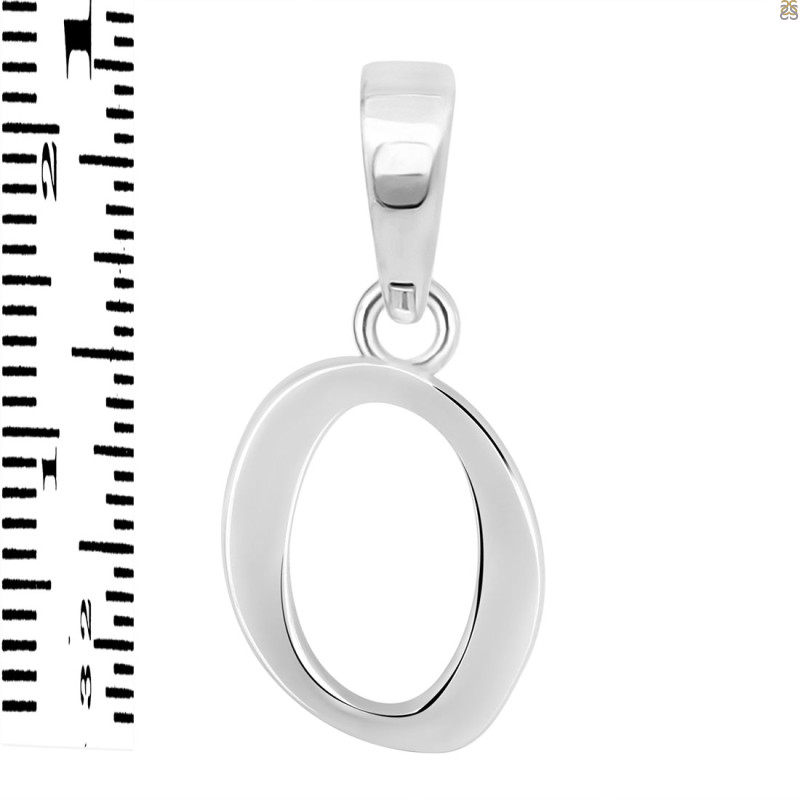 Plain Silver Alphabet O Pendant PS-RDA-119.