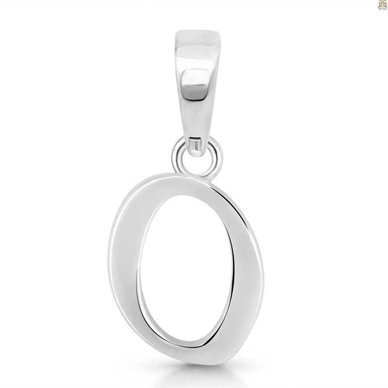 Plain Silver Alphabet O Pendant PS-RDA-119.
