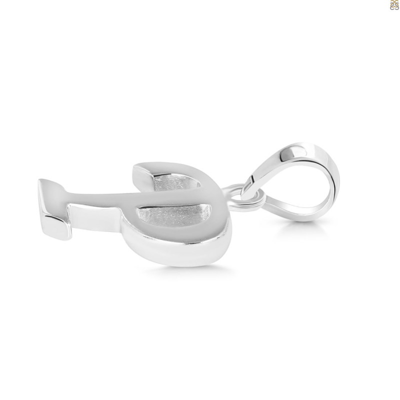 Plain Silver Alphabet P Pendant PS-RDA-120.