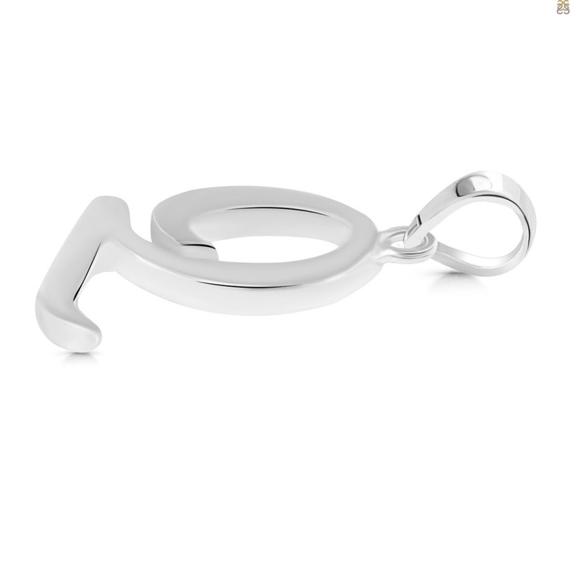 Plain Silver Alphabet Q Pendant