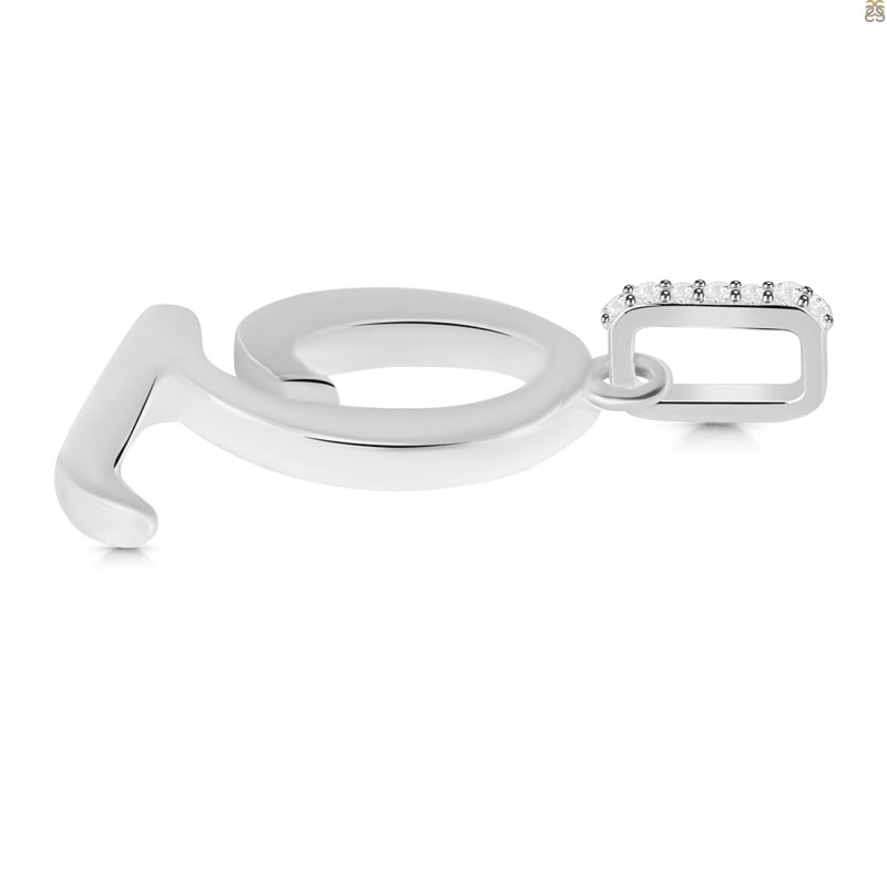 Plain Silver Alphabet Q Pendant