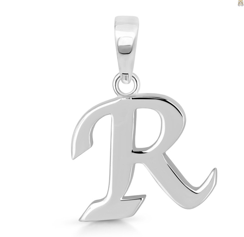 Plain Silver Alphabet R Pendant PS-RDA-122.