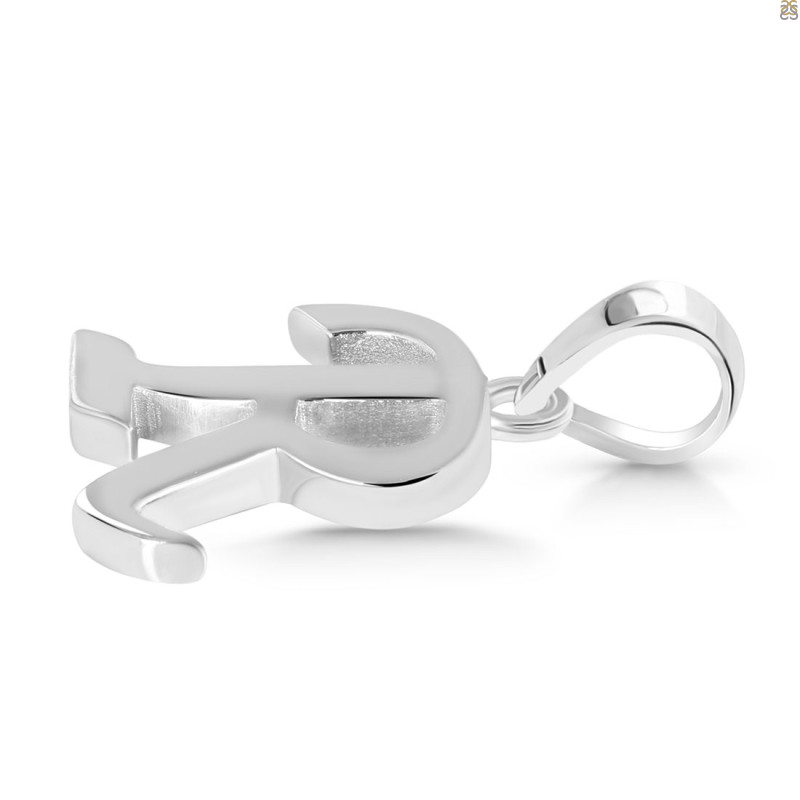 Plain Silver Alphabet R Pendant