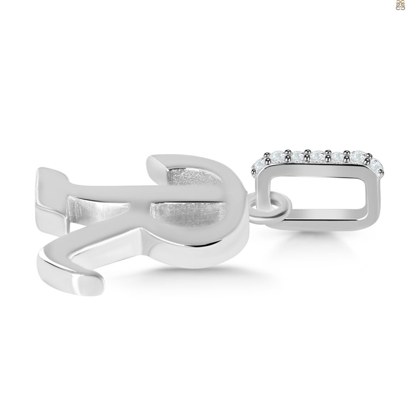 Plain Silver Alphabet R Pendant