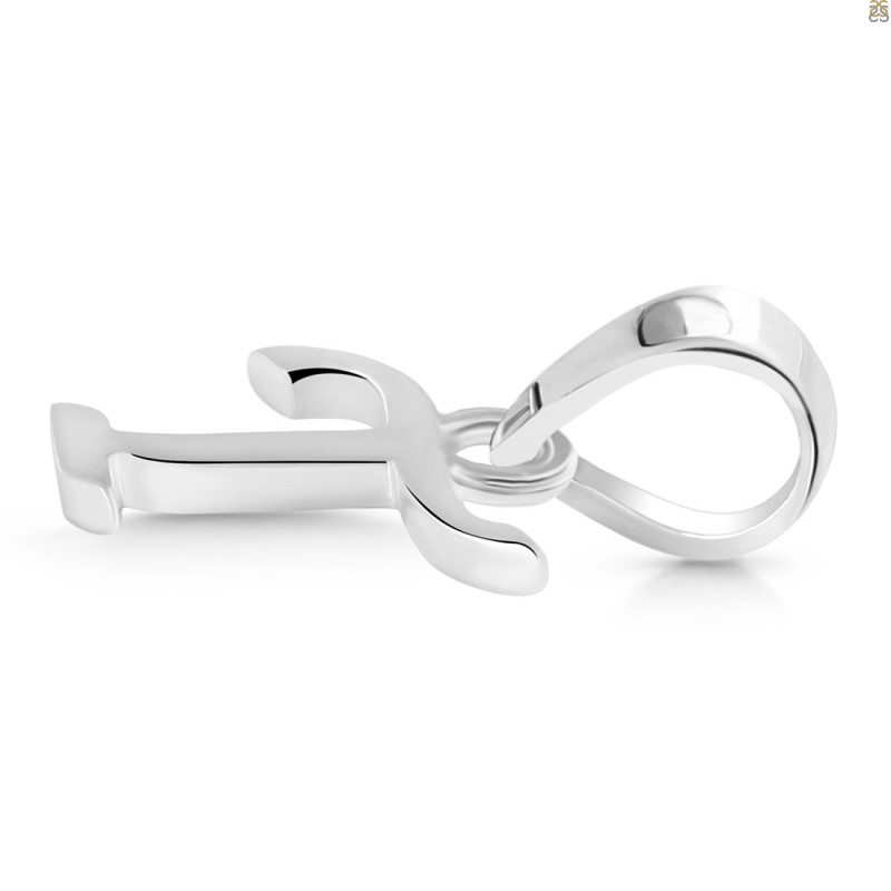 Plain Silver Alphabet T Pendant