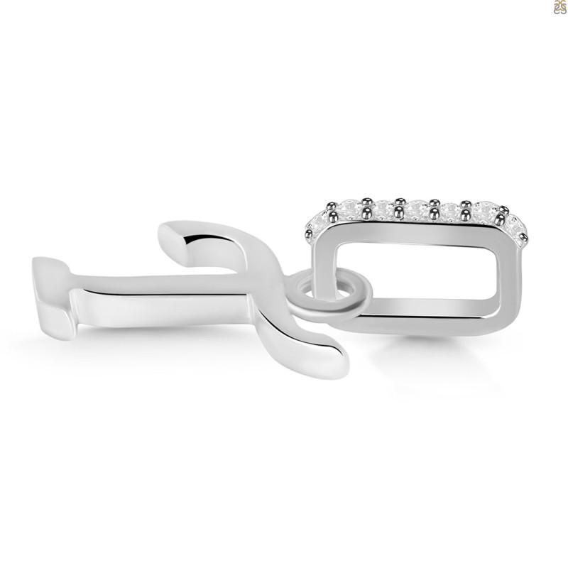 Plain Silver Alphabet T Pendant