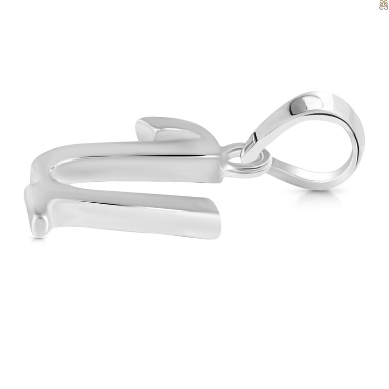 Plain Silver Alphabet U Pendant