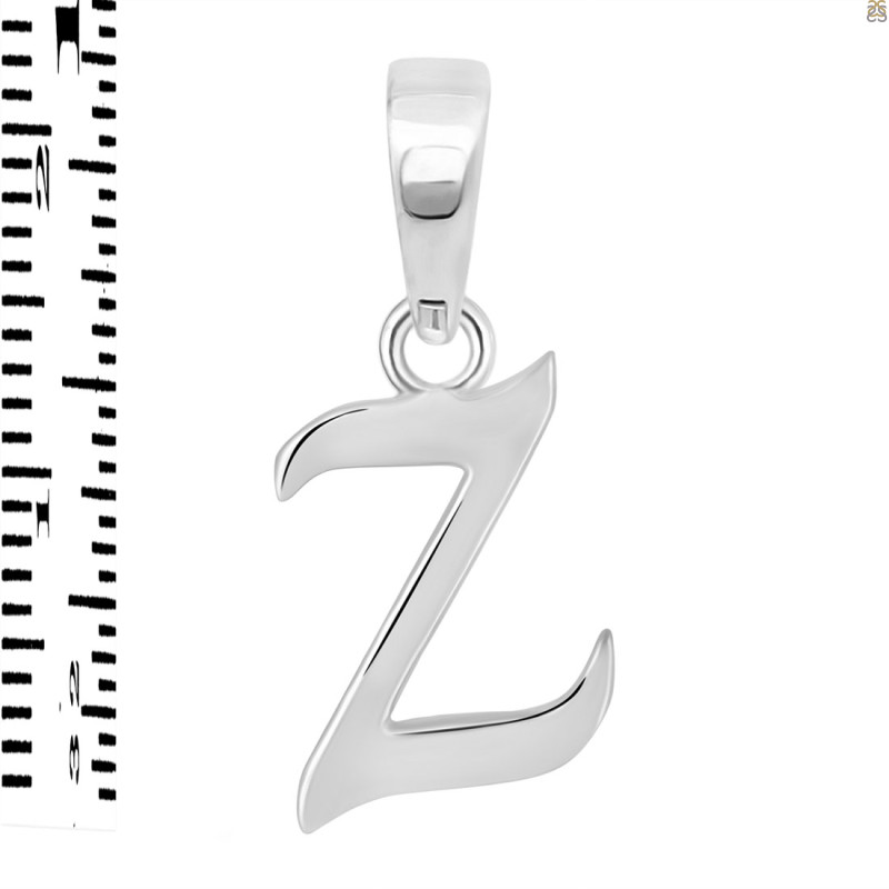 Plain Silver Alphabet Z Pendant PS-RDA-130.