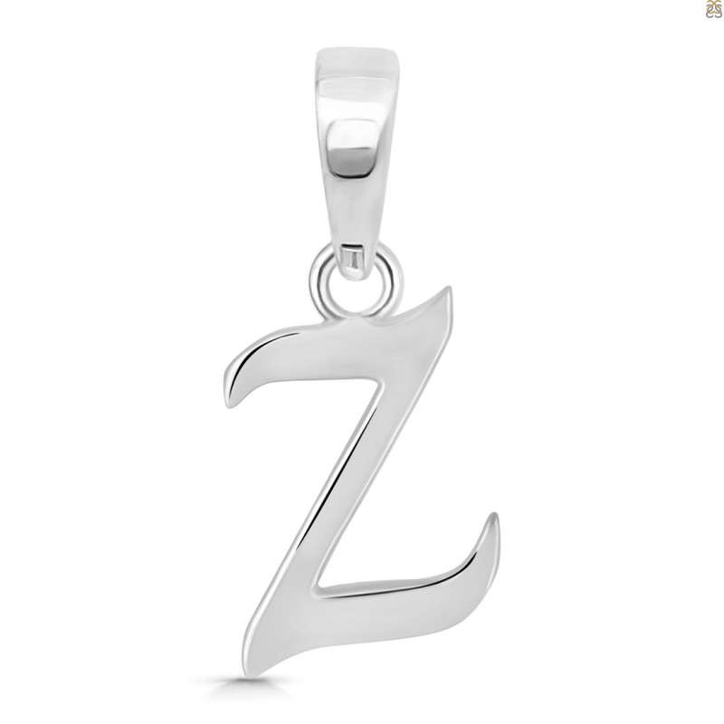 Plain Silver Alphabet Z Pendant PS-RDA-130.