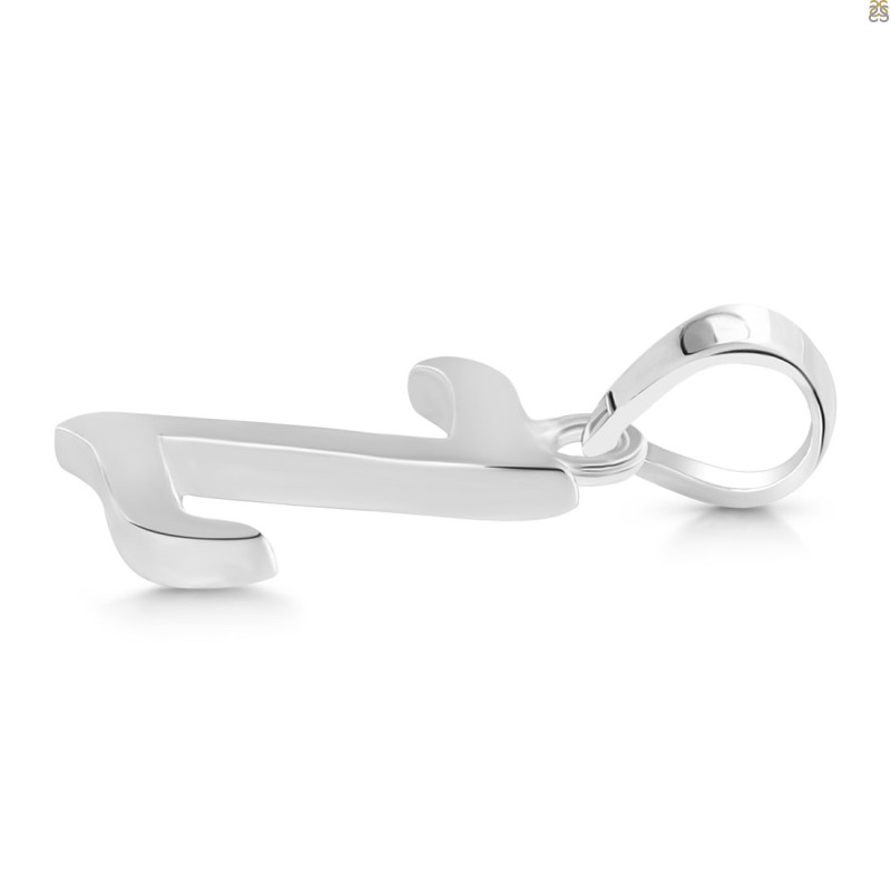 Plain Silver Alphabet Z Pendant