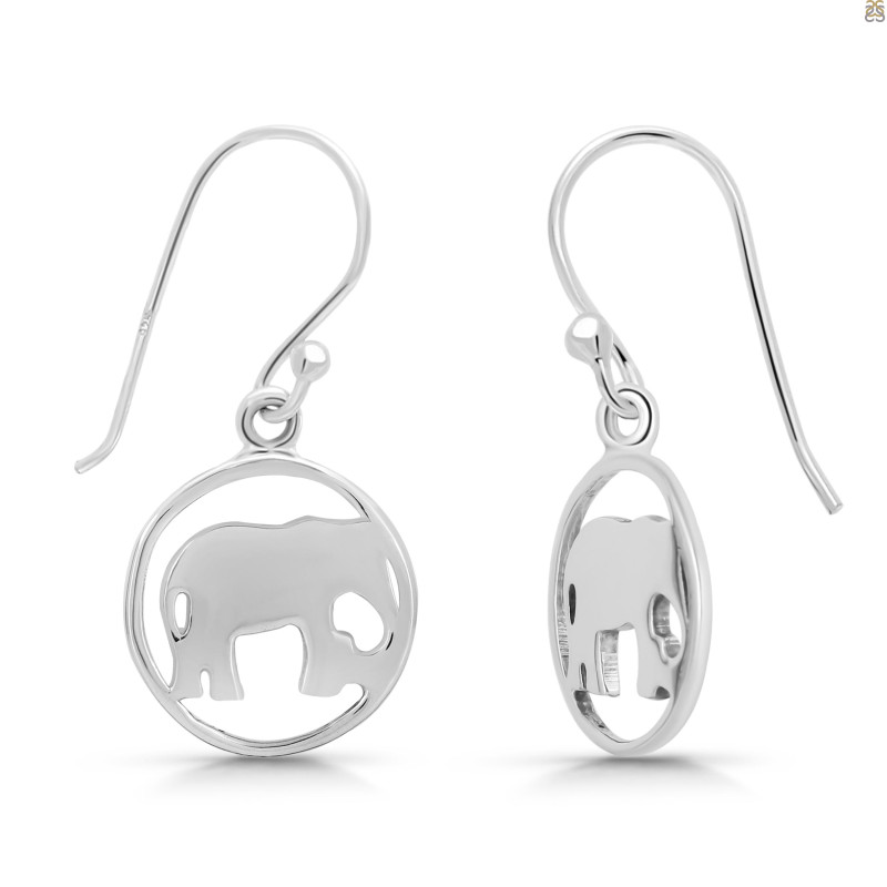 Elephant Plain Silver Earring