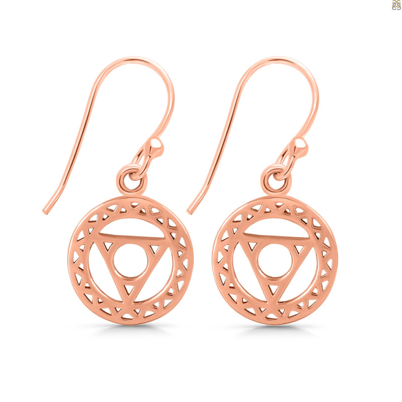 Throat Chakra Plain Silver Earring PS-RDE-540.