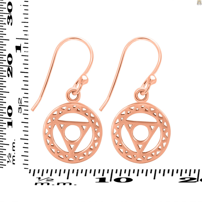 Throat Chakra Plain Silver Earring PS-RDE-540.