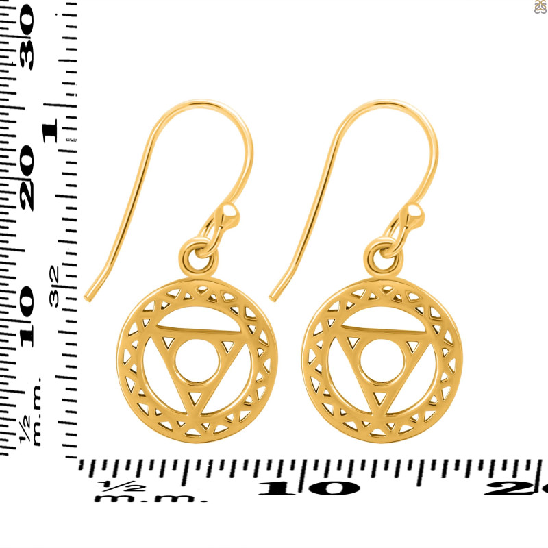 Throat Chakra Plain Silver Earring PS-RDE-540.
