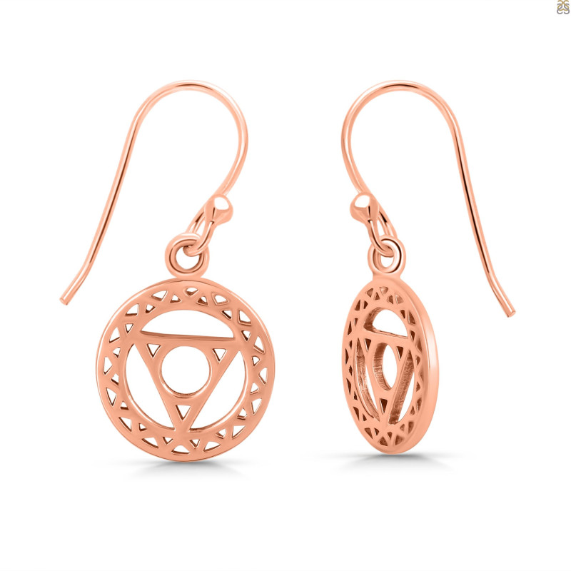 Throat Chakra Plain Silver Earring PS-RDE-540.