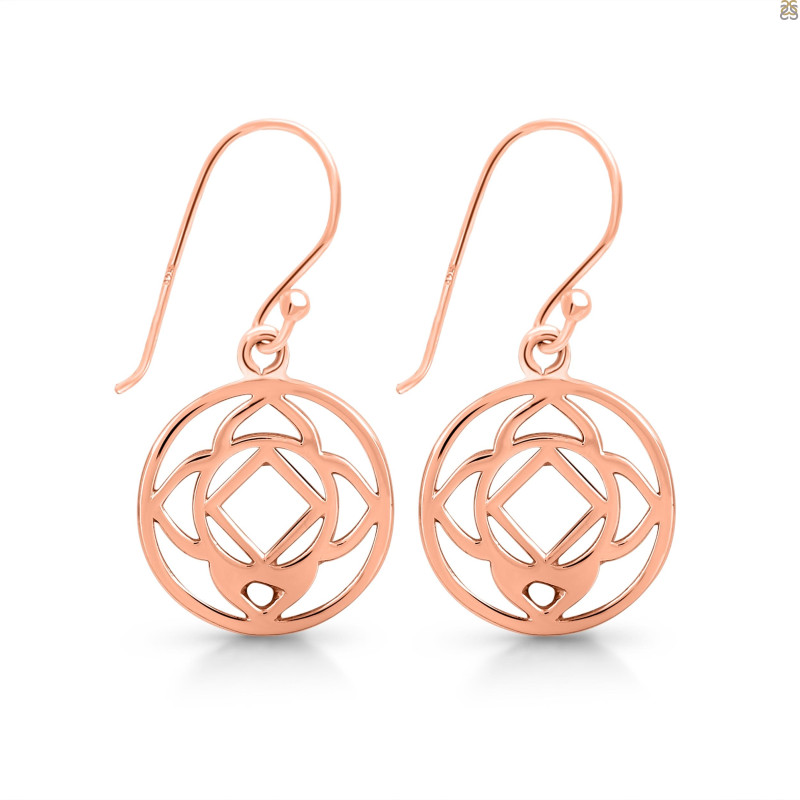 Base Chakra Plain Silver Earring PS-RDE-542.