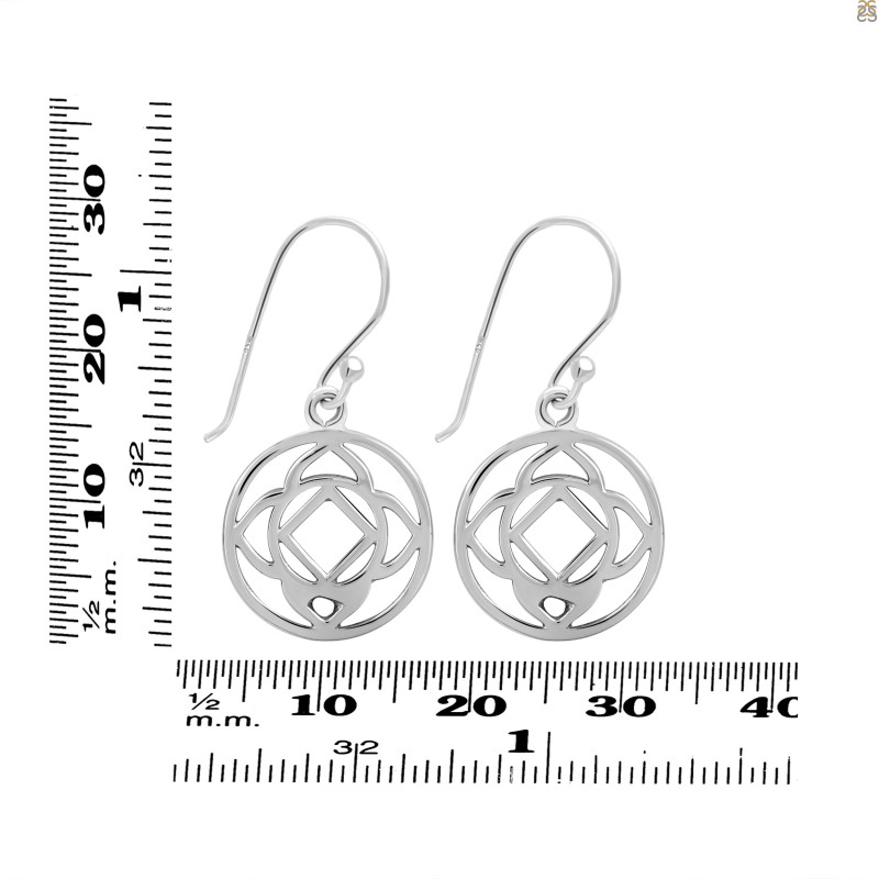 Base Chakra Plain Silver Earring PS-RDE-542.