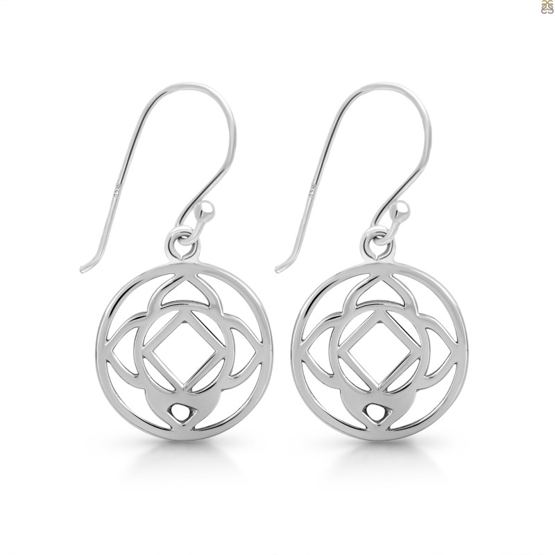 Base Chakra Plain Silver Earring PS-RDE-542.