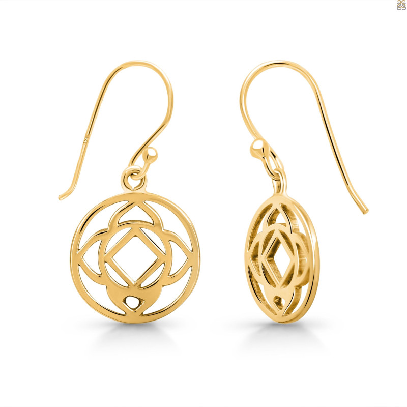 Base Chakra Plain Silver Earring PS-RDE-542.