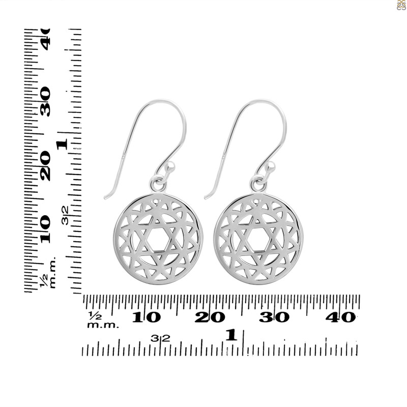 Heart Chakra Plain Silver Earring PS-RDE-543.
