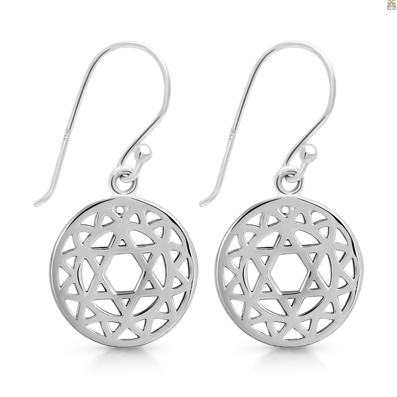 Heart Chakra Plain Silver Earring PS-RDE-543.