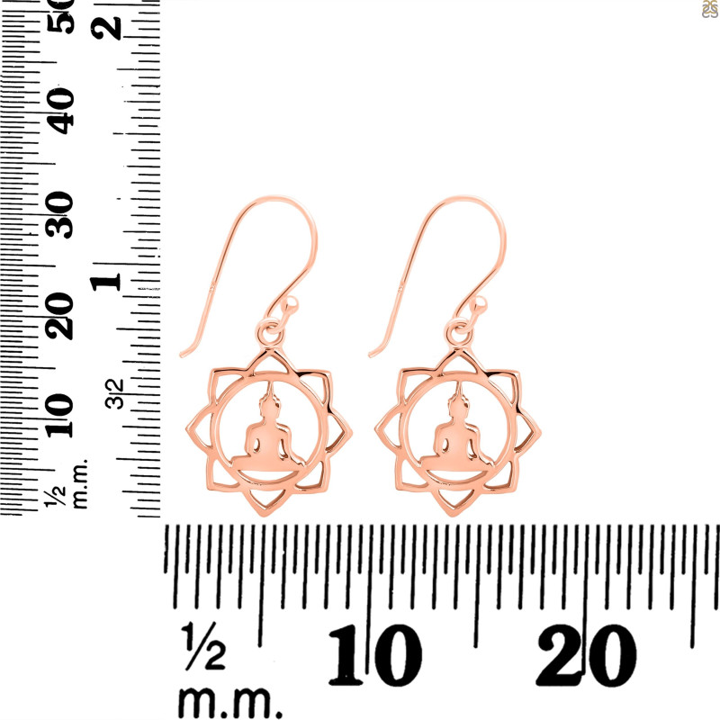 Human Body Chakra Plain Silver Earring PS-RDE-546.