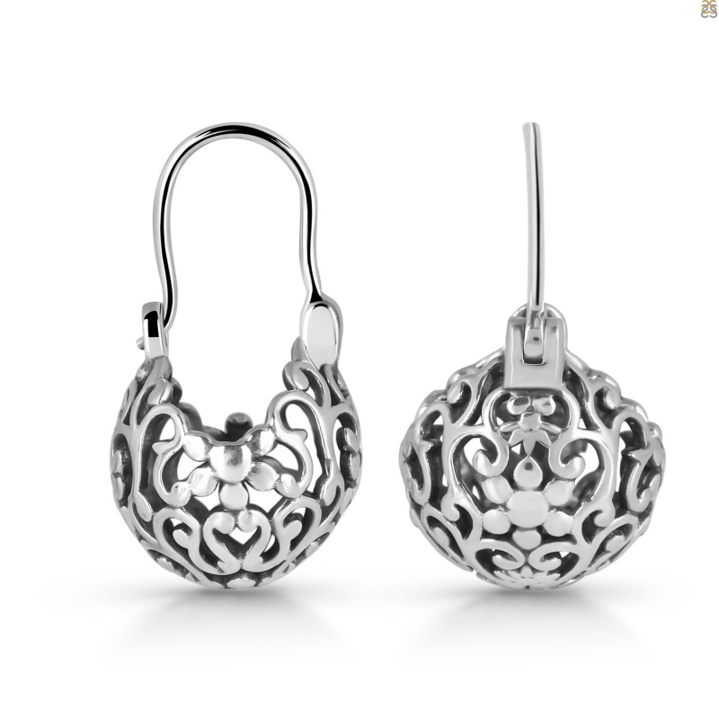 Plain Silver Ball Earring