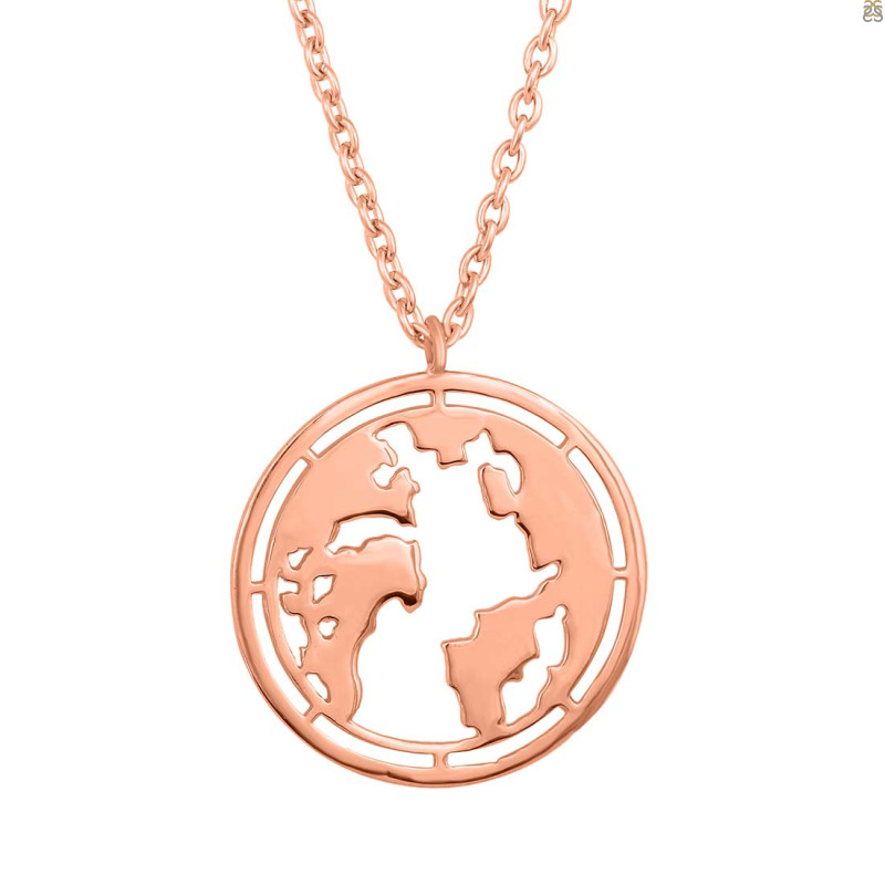 Plain Silver Globe Necklace PS-RDN-37.