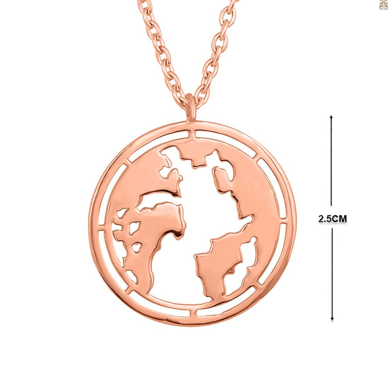 Plain Silver Globe Necklace PS-RDN-37.