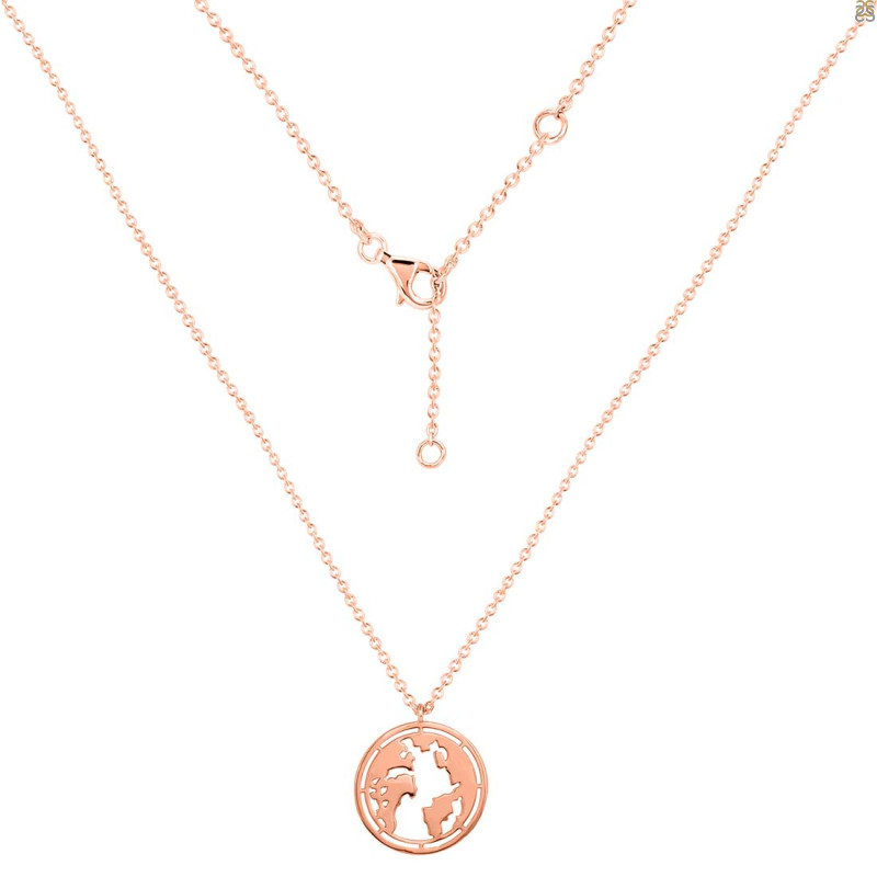Plain Silver Globe Necklace PS-RDN-37.