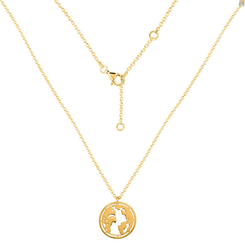 Plain Silver Globe Necklace PS-RDN-37.