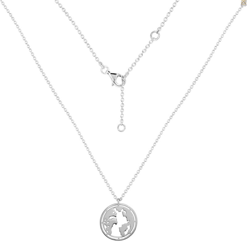 Plain Silver Globe Necklace