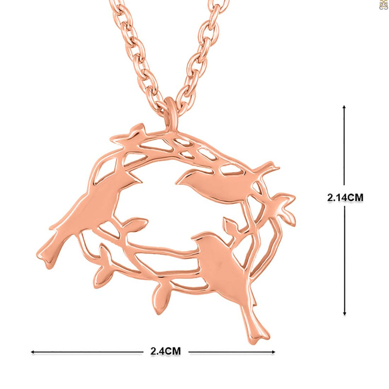 Plain Silver Bird Nest Necklace PS-RDN-40.