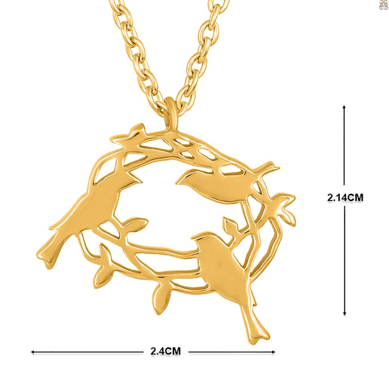 Plain Silver Bird Nest Necklace PS-RDN-40.