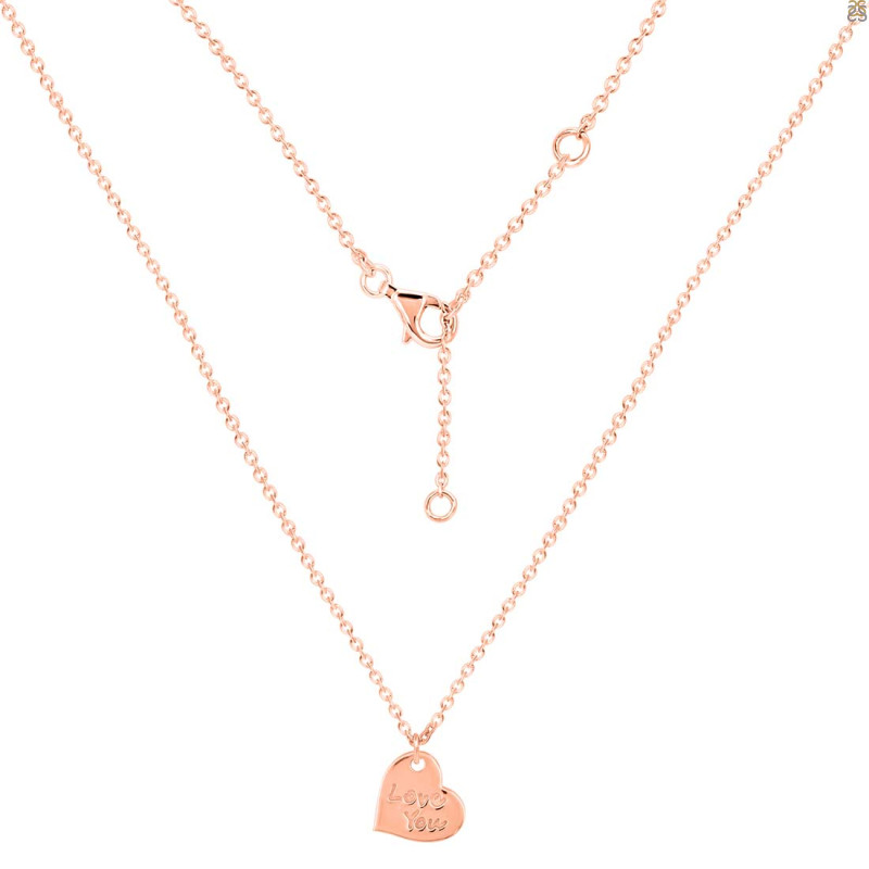 Plain Silver Love You Necklace PS-RDN-83.
