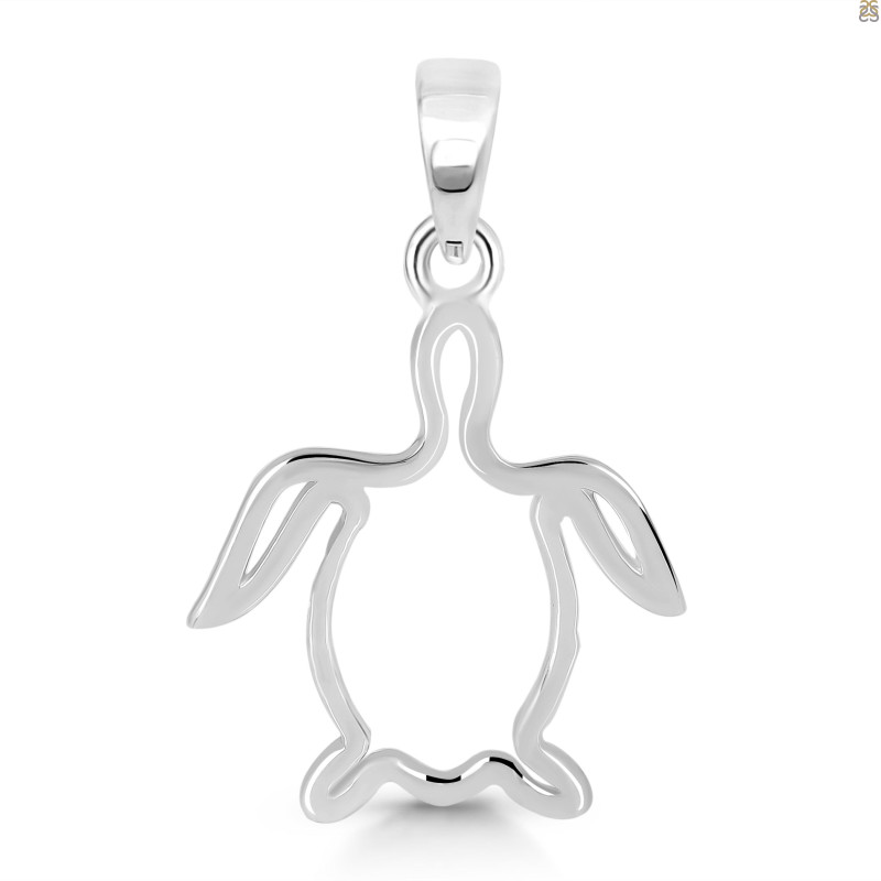 Plain Silver Turtle Pendant PS-RDP-370.