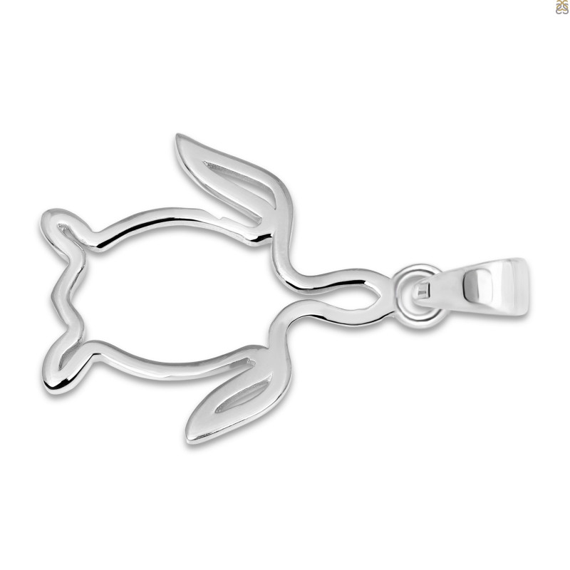 Plain Silver Turtle Pendant