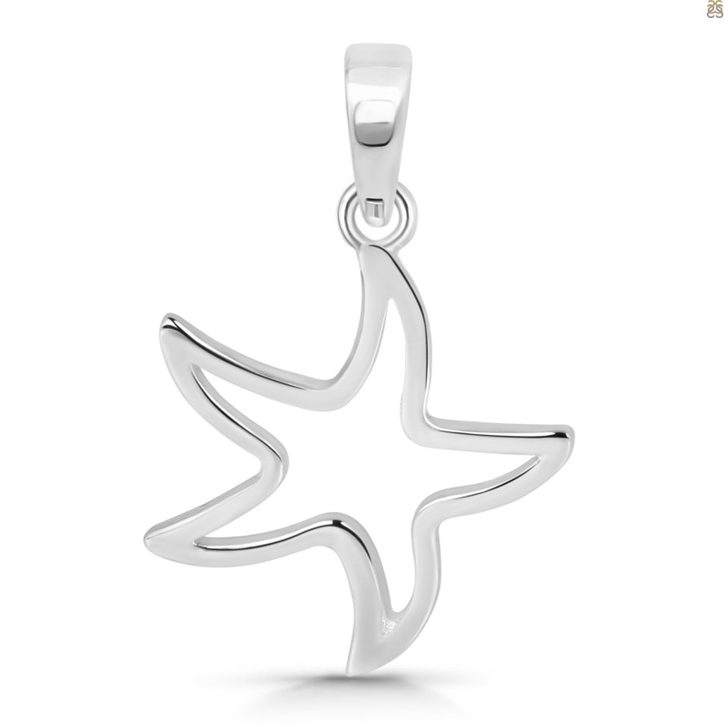 Plain Silver Star Fish Pendant PS-RDP-372.