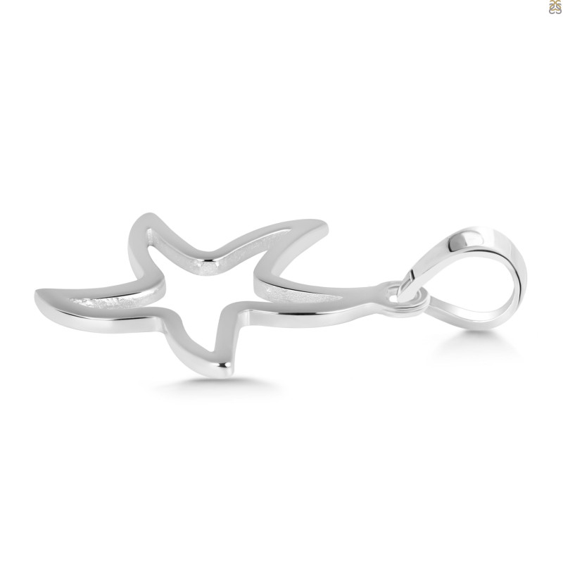 Plain Silver Star Fish Pendant