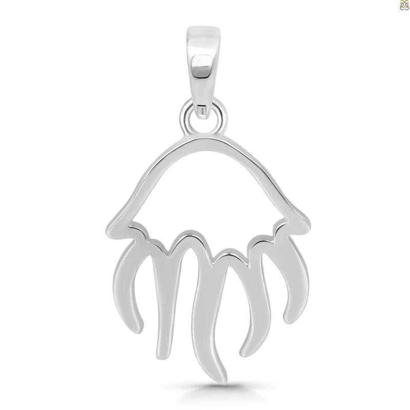 Plain Silver Jelly Fish Pendant PS-RDP-373.