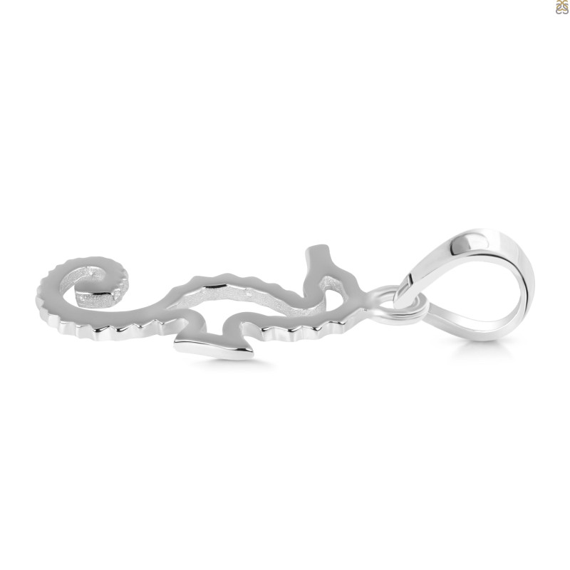 Plain Silver Sea Horse Pendant