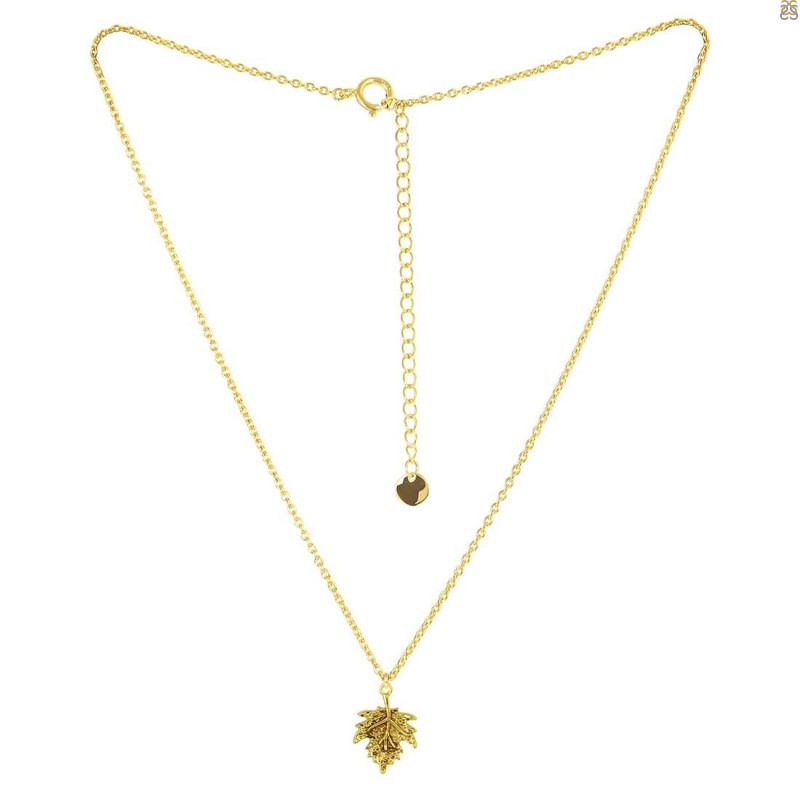 Plain Silver Maple Leaf Necklace PS-RDP-442.