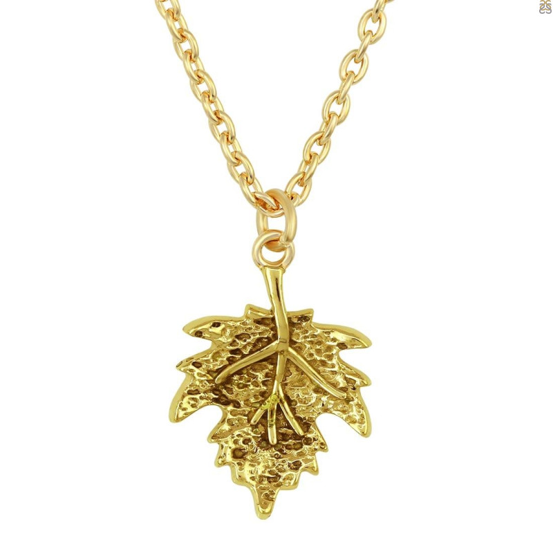 Plain Silver Maple Leaf Necklace PS-RDP-442.